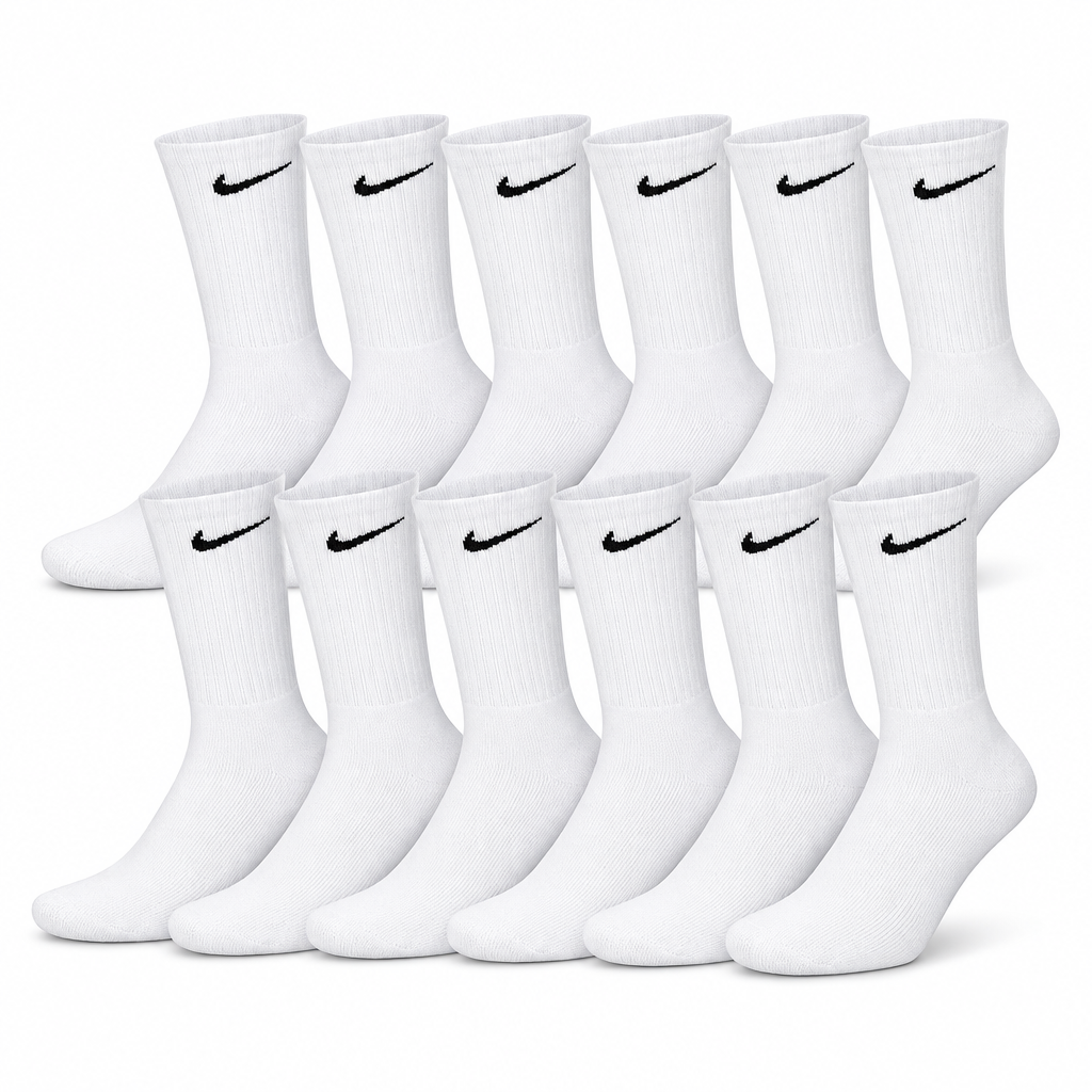 Calcetas Nike Premium Crew Blancas — Pack Docena 12 pares