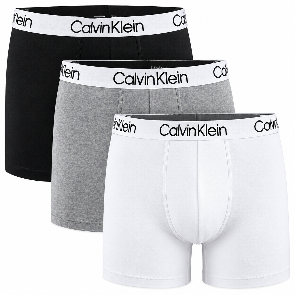Pack 3 Boxers Calvin Klein — Negro, Gris y Blanco
